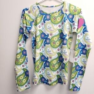 Running Skirts Paisley Print Performance Sweat Wicking Top Womens Size Small